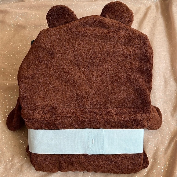 Brand New Berkshire Blanket Cuddly Buddies Hooded Wrap Throw Cocoa Chimpanzee - Picture 6 of 12